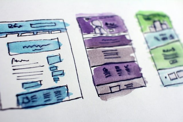 water color painting art of well designed website layouts