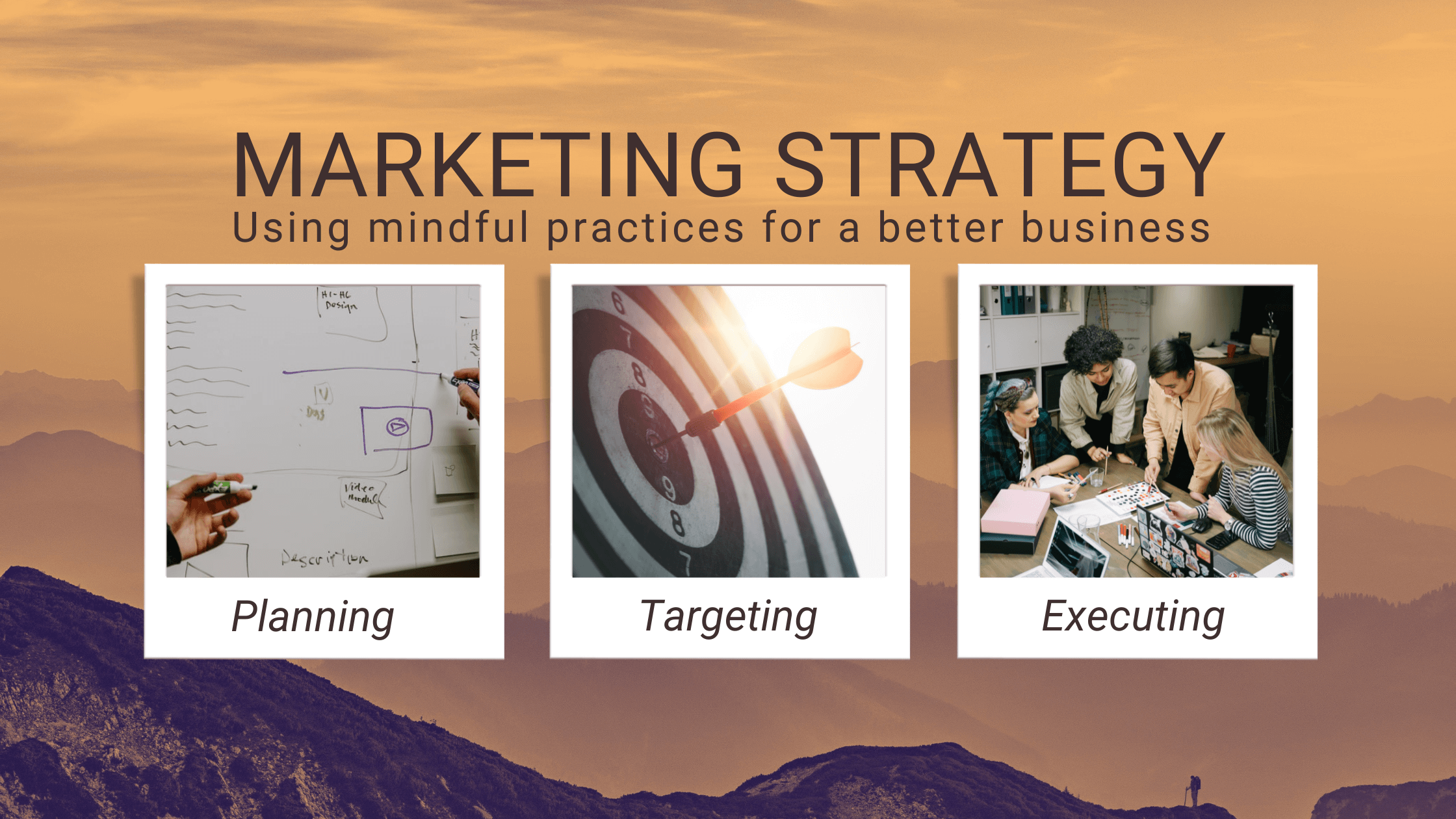 marketing strategy graphic with planning, targeting, and executing