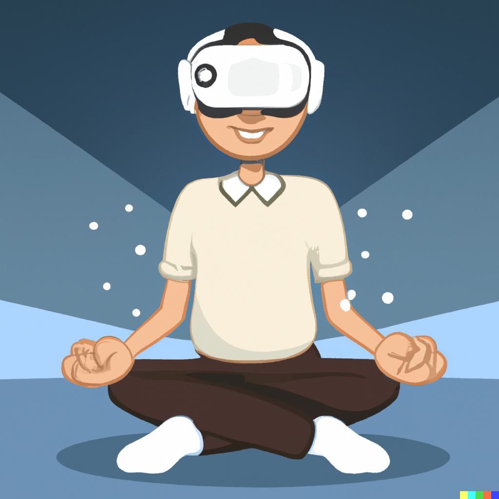 Person Meditating in VR using a Quest 2 artwork