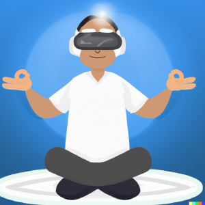 digital art of Virtual Reality meditation 