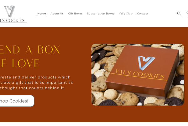 Vals Cookies Website Design